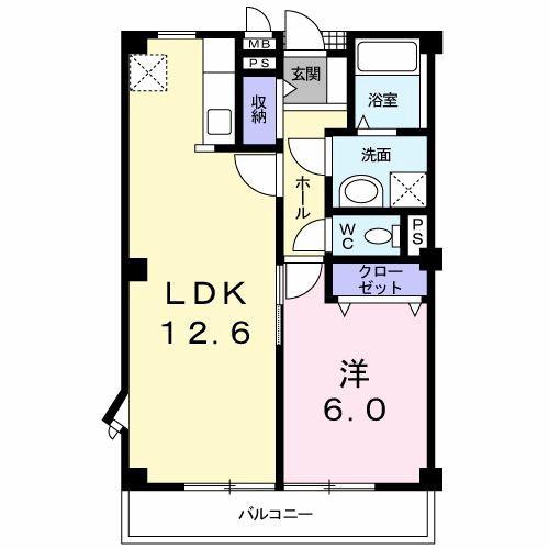 モリタハウス(1LDK/2階)の間取り写真