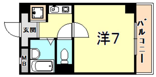 エクセルヴュー神戸(1K/4階)の間取り写真