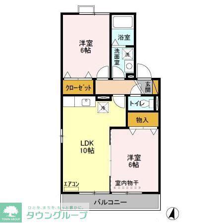 ルミエール壱番館(2LDK/2階)の間取り写真