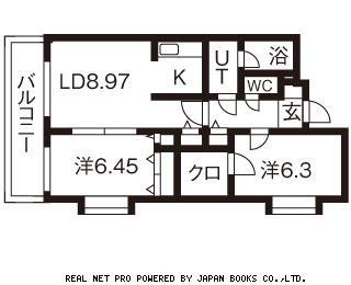 ROUGE POMMIER(2LDK/1階)の間取り写真