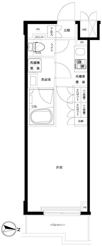 ルーブル川崎八番館(1K/3階)の間取り写真