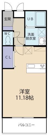 ココテラス蔵本(1K/2階)の間取り写真