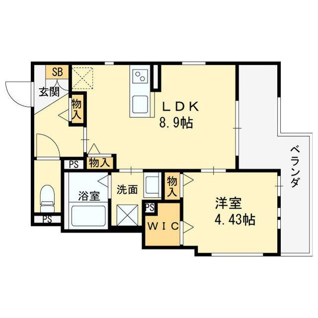 住之江区浜口西1目共同(1LDK/1階)の間取り写真