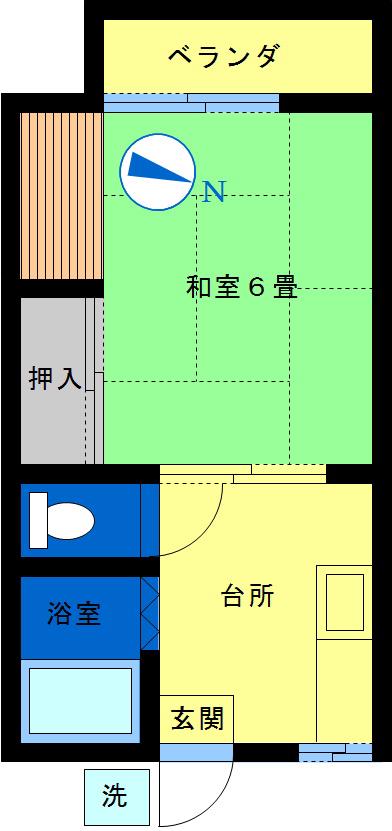 クランツ(1K/1階)の間取り写真