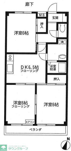 第27アオイビル(3DK/2階)の間取り写真