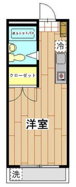 クロスロード・サイド(1K/2階)の間取り写真