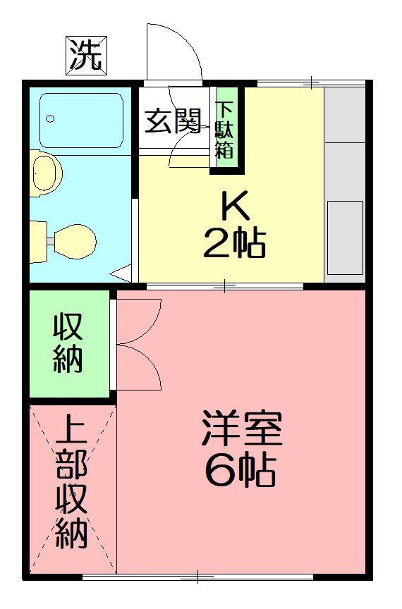 TMハイム(1K/1階)の間取り写真