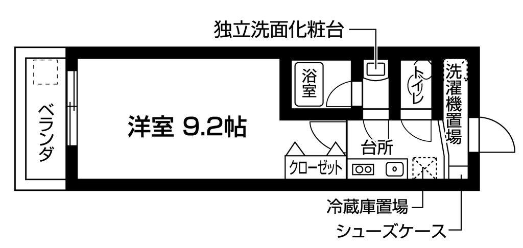 新百合グリーンビル(1K/4階)の間取り写真