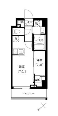 ARKMARK上池袋(1DK/5階)の間取り写真