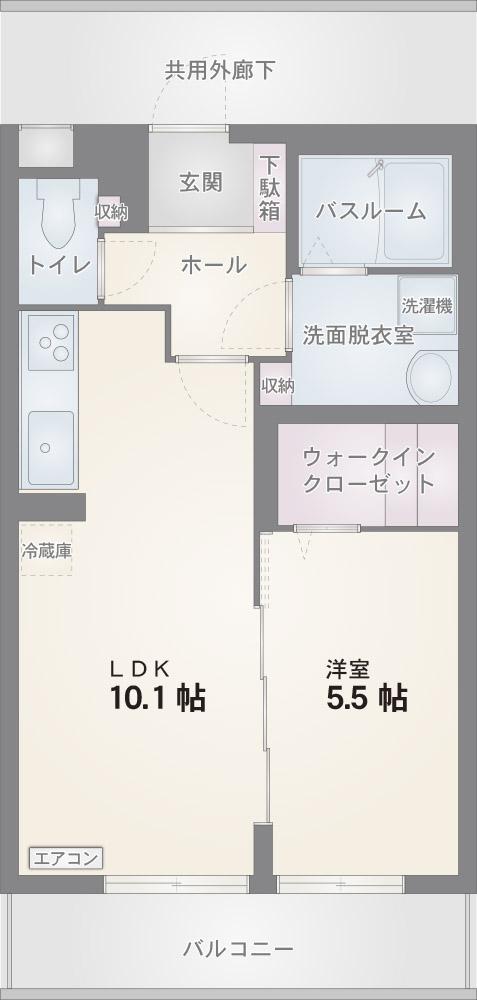 セレスト(1LDK/2階)の間取り写真
