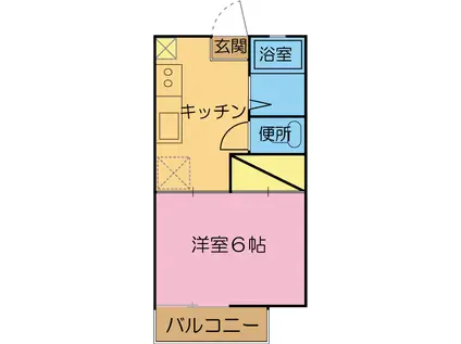 ルームポシェット(1K/2階)の間取り写真