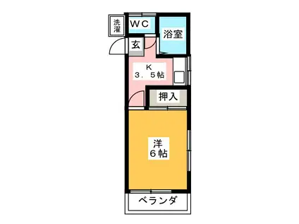 第2コーポ北村(1K/2階)の間取り写真