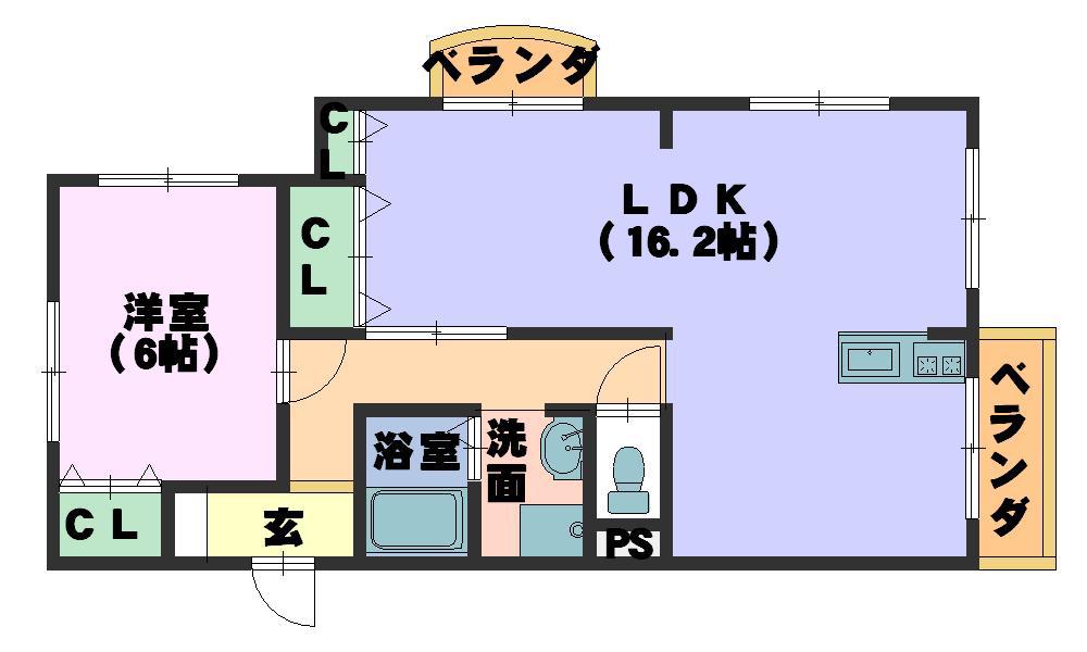 ロイヤルハイツ日和(1LDK/2階)の間取り写真
