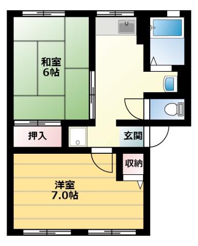 ソファレ鎌田(2DK/2階)の間取り写真