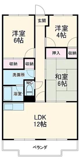 カルカソンヌ(3LDK/3階)の間取り写真