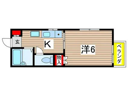 サマックスSAITO(1K/2階)の間取り写真