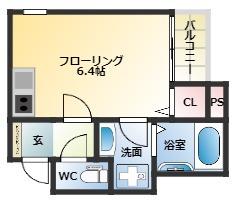 リラフォート津福(ワンルーム/2階)の間取り写真