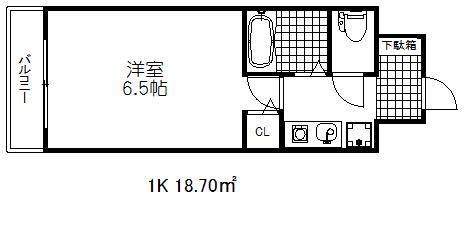 ワコーレ新神戸ステージ(1K/4階)の間取り写真