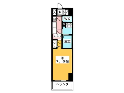 NSTAGE西所沢(1K/4階)の間取り写真