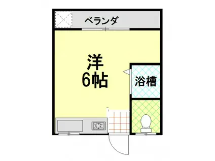 ブルームKIKUI(ワンルーム/1階)の間取り写真