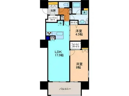 プレミスト香林坊(2LDK/2階)の間取り写真