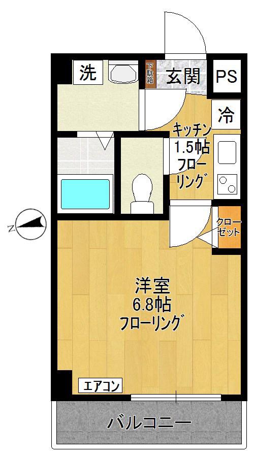 SPICA(1K/3階)の間取り写真