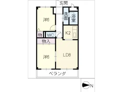 ドレスデン本郷(2LDK/5階)の間取り写真