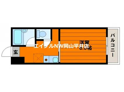 アルファ清水(1K/3階)の間取り写真