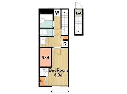 サニーウェル(1K/2階)の間取り写真