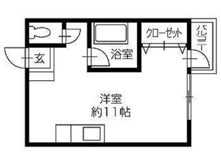 マキノ宮脇マンション(ワンルーム/1階)の間取り写真