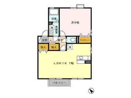 天王ガーデンII C(1LDK/2階)の間取り写真