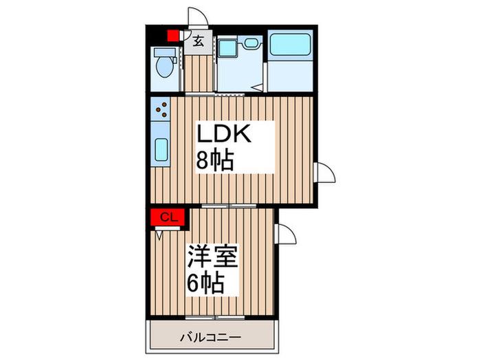 T AND T ASAKA(1LDK/1階)の間取り写真