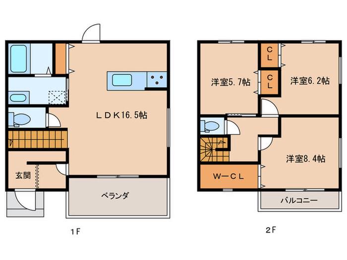 ディナスティIII(3LDK/1階)の間取り写真
