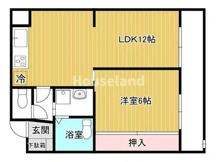 メゾンヒロ(1LDK/3階)の間取り写真