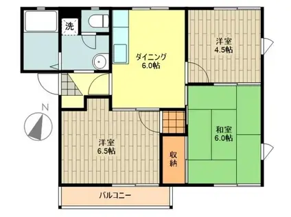 パークハイツA(3DK/2階)の間取り写真