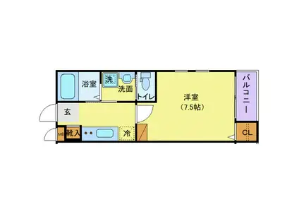 アリュール薬師堂駅前(1K/3階)の間取り写真