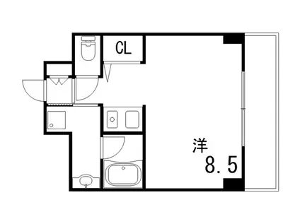 アイローズ芦屋(ワンルーム/4階)の間取り写真