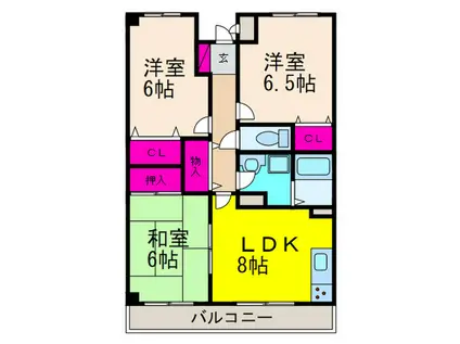 クリアコートT&T(3LDK/5階)の間取り写真