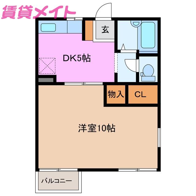 ロジュマン・ラ・フォーレII(1DK/1階)の間取り写真