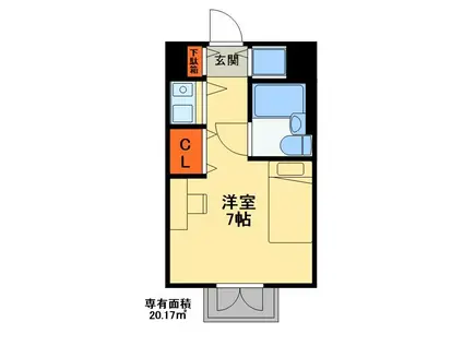 シティーフォーラム上本郷(1K/6階)の間取り写真