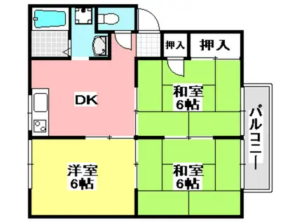 セジュール小柳I(3DK/1階)の間取り写真