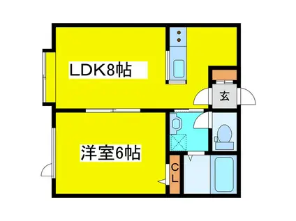 コリンズ42(1LDK/3階)の間取り写真