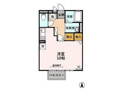 セジュール辻(ワンルーム/2階)の間取り写真