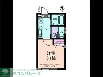 グランドール足立(1K/1階)の間取り写真