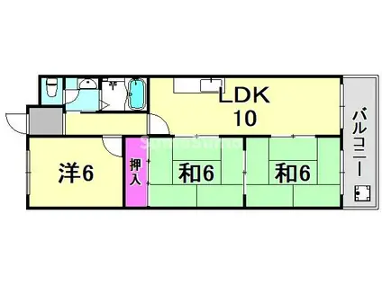 第3カシノハイツ(3LDK/2階)の間取り写真
