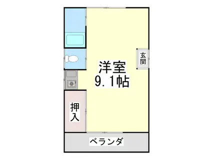 大門荘(ワンルーム/3階)の間取り写真