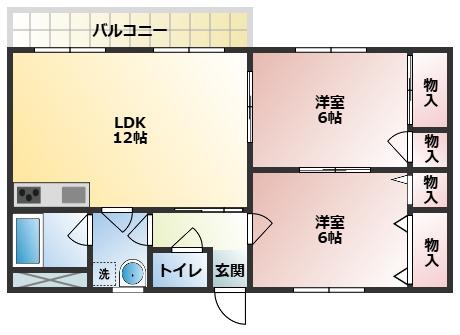 メゾンドラフィーネ(2LDK/3階)の間取り写真