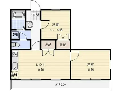 オーチャード I(2LDK/2階)の間取り写真