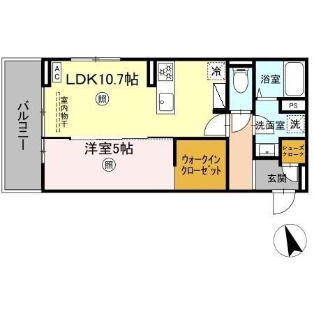 PREMILIFE須賀II(1LDK/3階)の間取り写真