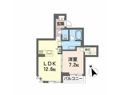 センターフィールド森合町(1LDK/2階)の間取り写真